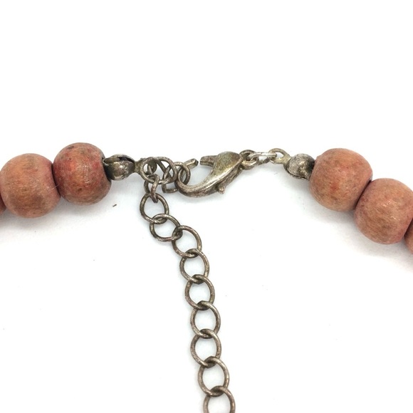 ICING LUCITE STATEMENT DISCS NECKLACE WOODEN BEADS STATEMENT CIRCLES BOHO WOW - Picture 14 of 16